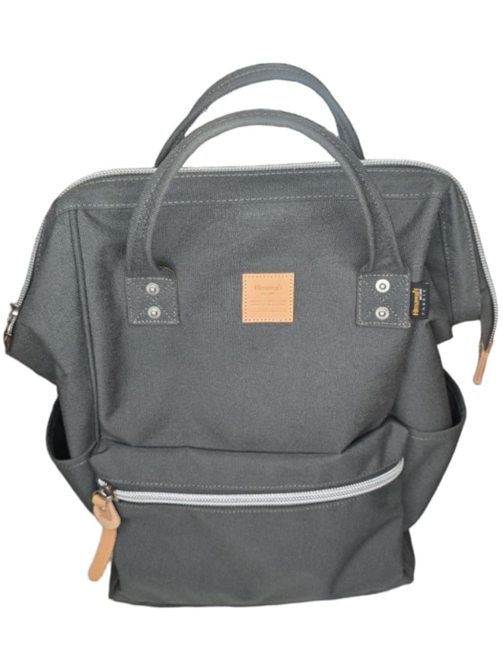 Himawari Gray Laptop Backpack Wide Opening Travel Diaper Bag School Bag - Picture 3 of 16